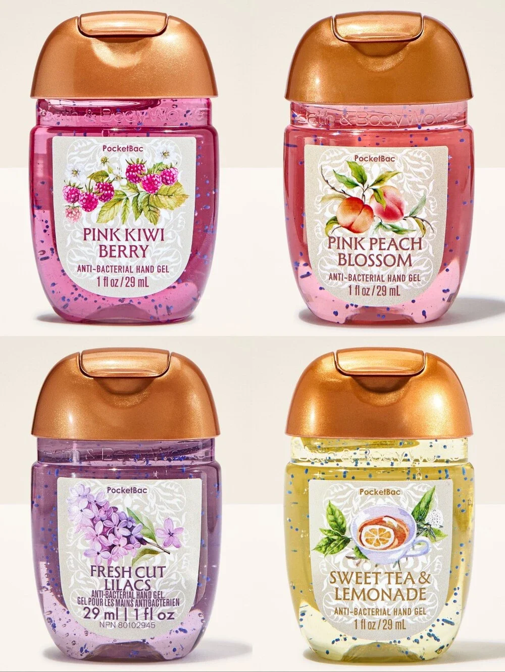 Bath & Body Works PocketBac Hand Gel Set of 4 New RARE